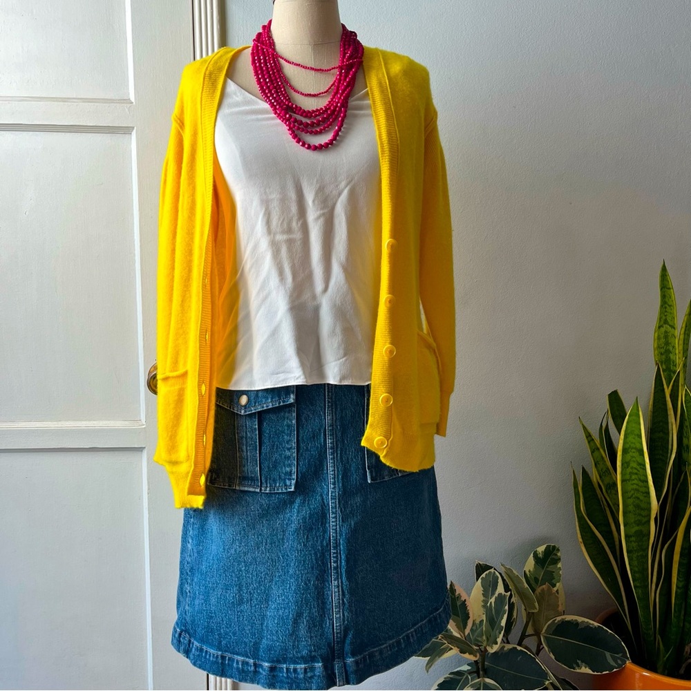 Anthropologie•Pilcro•Yellow Cashmere Cardigan•Sz XS